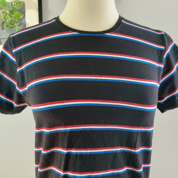 ATM Women's Short Sleeve Stripe Pima Cotton Jersey Fitted Baby T Shirt L - Picture 6 of 13